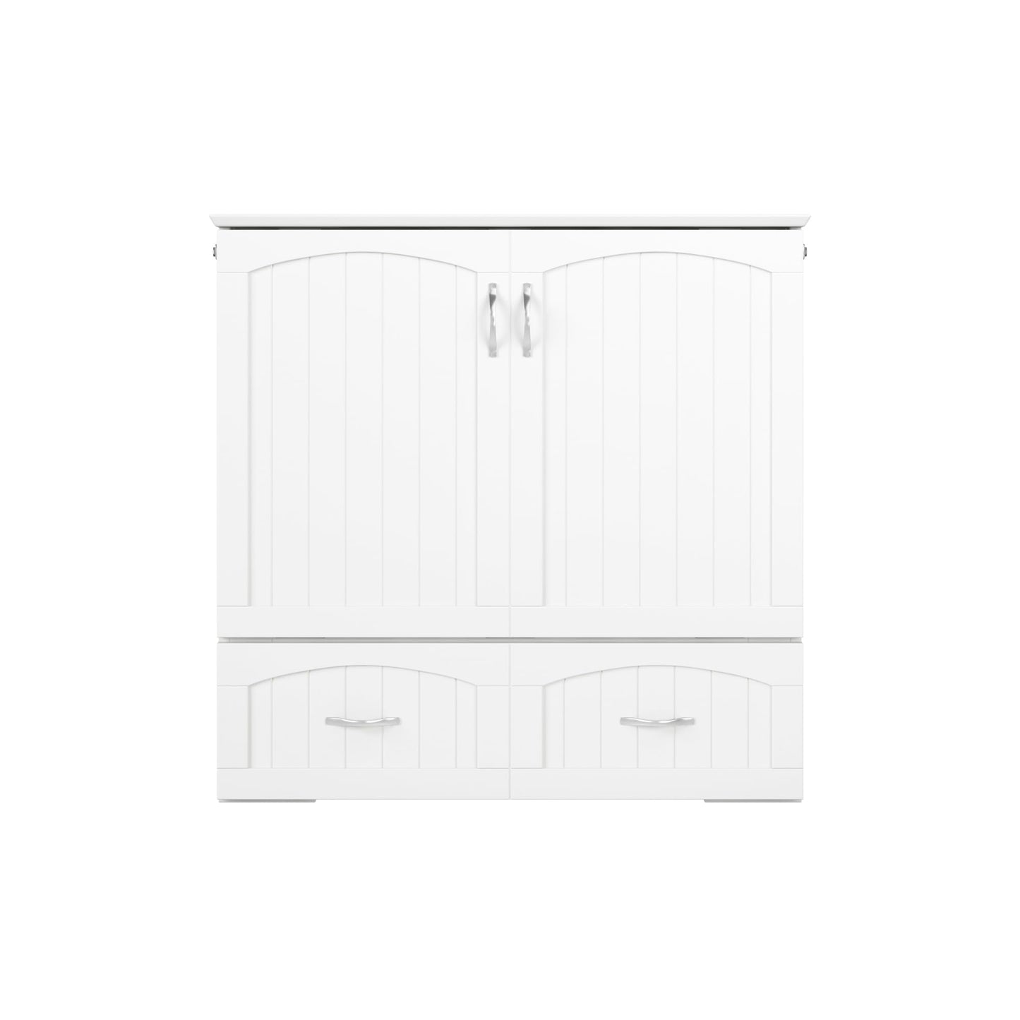 AFI, Southampton Murphy Bed Chest Twin XL with 6" Mattress, Storage Drawer & Built-in USB Charger, White