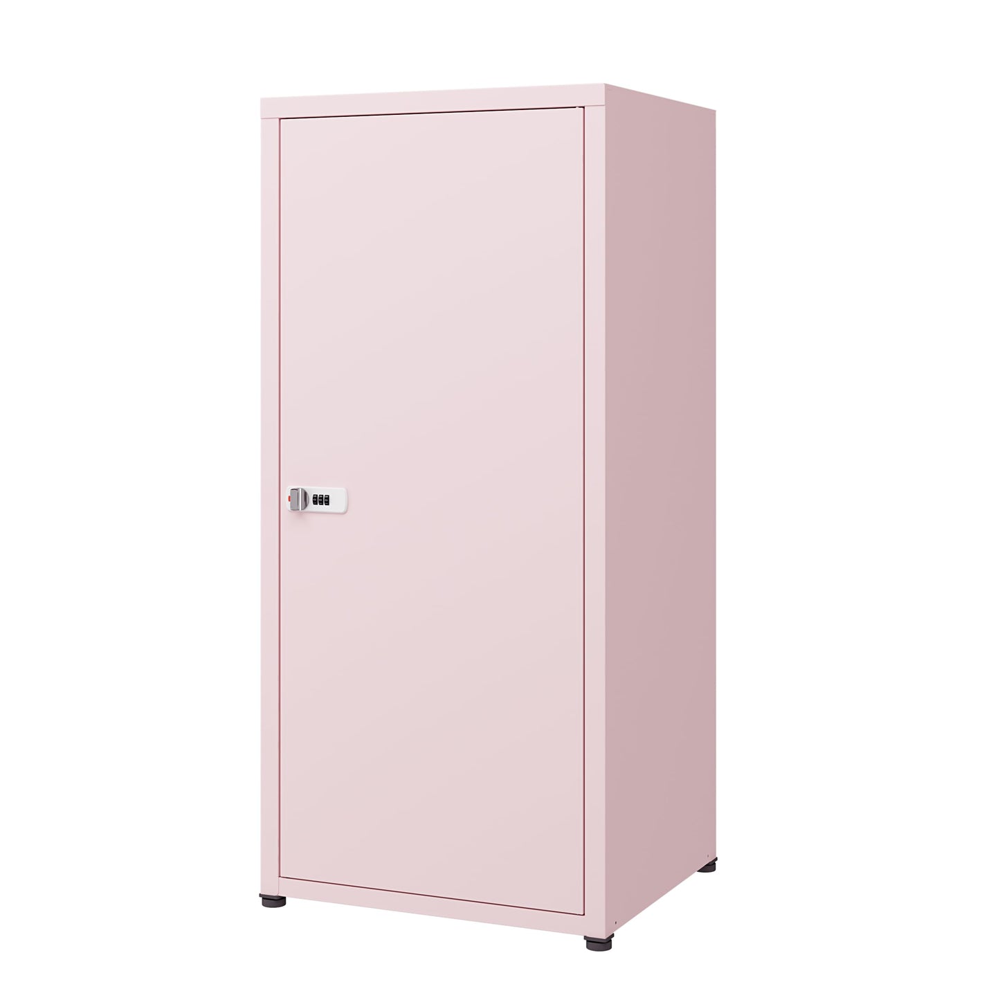 MIOCASA Metal Storage Cabinet with Lock, 3 Adjustable Shelves Single Door Steel Locker for Home, Office & Garage (Pink)