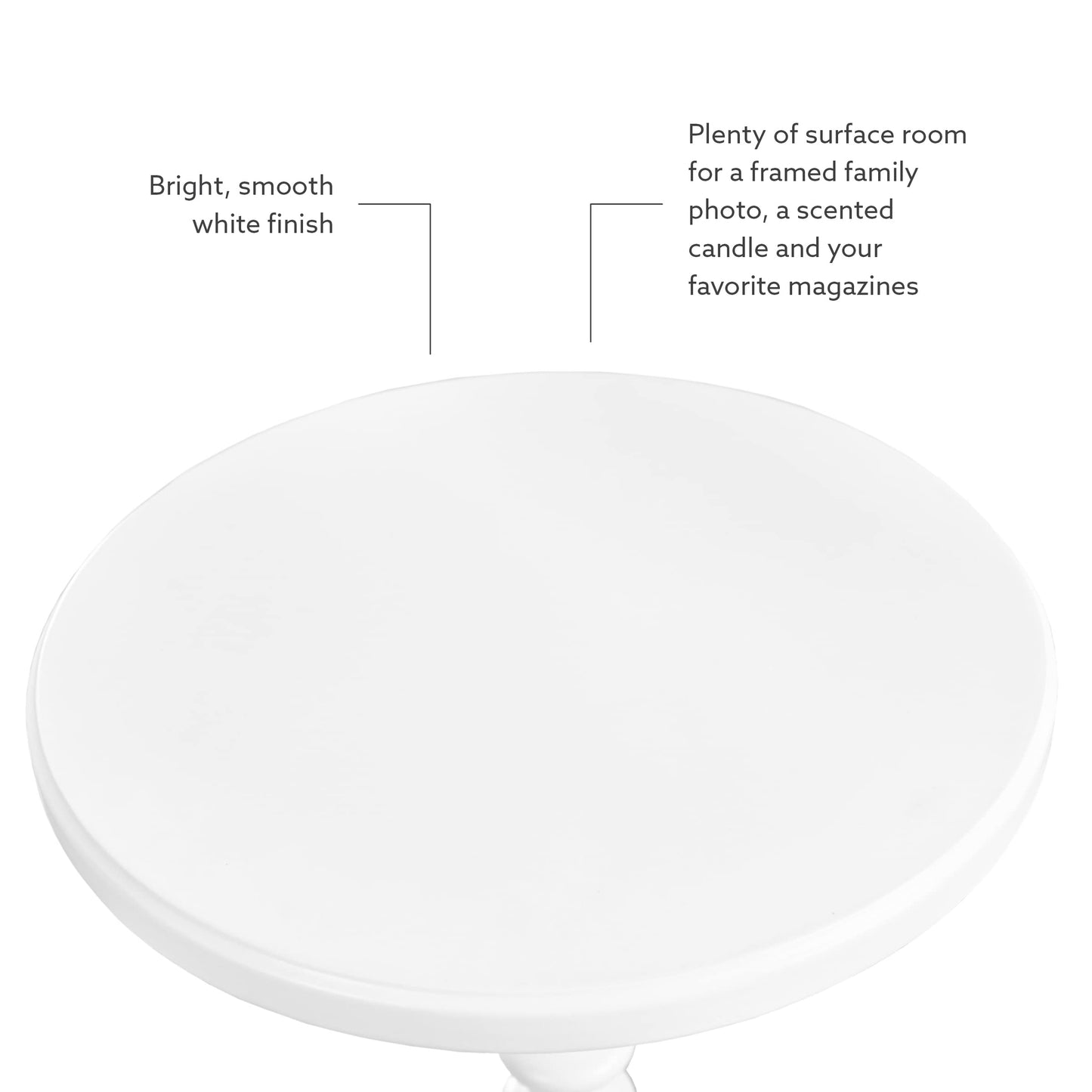 Powell Furniture Powell Round Spindle, White Table 17 x 22.25 x 17