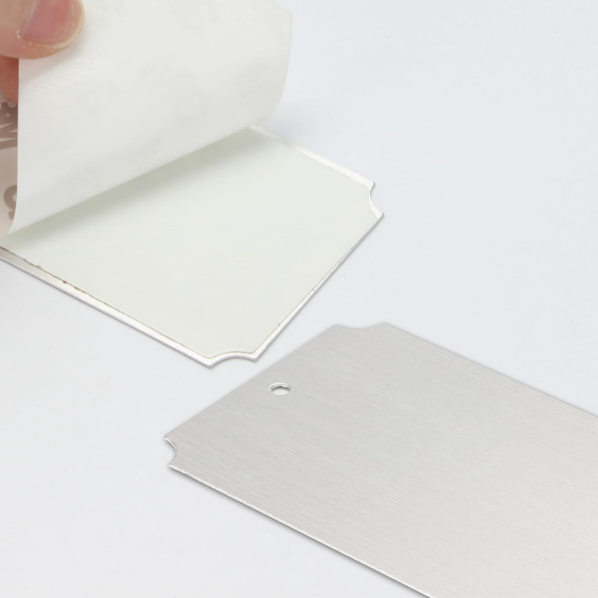 20 Pcs Name Plates Laser Engraved, Plaques Personalized Engraved, Solid Metal Plate, Name Plate for Desk, Personalized Plaque Blank, Custom Name Tag, Laser Engraving Blanks (2'' X 3'') (Silver)