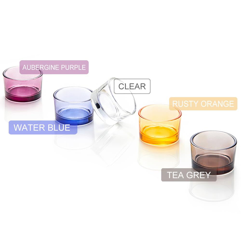 Elivia Clear Tealight Candle Holders - Set of 18, Round Glass Candle Holder, 2" Diameter - CH03