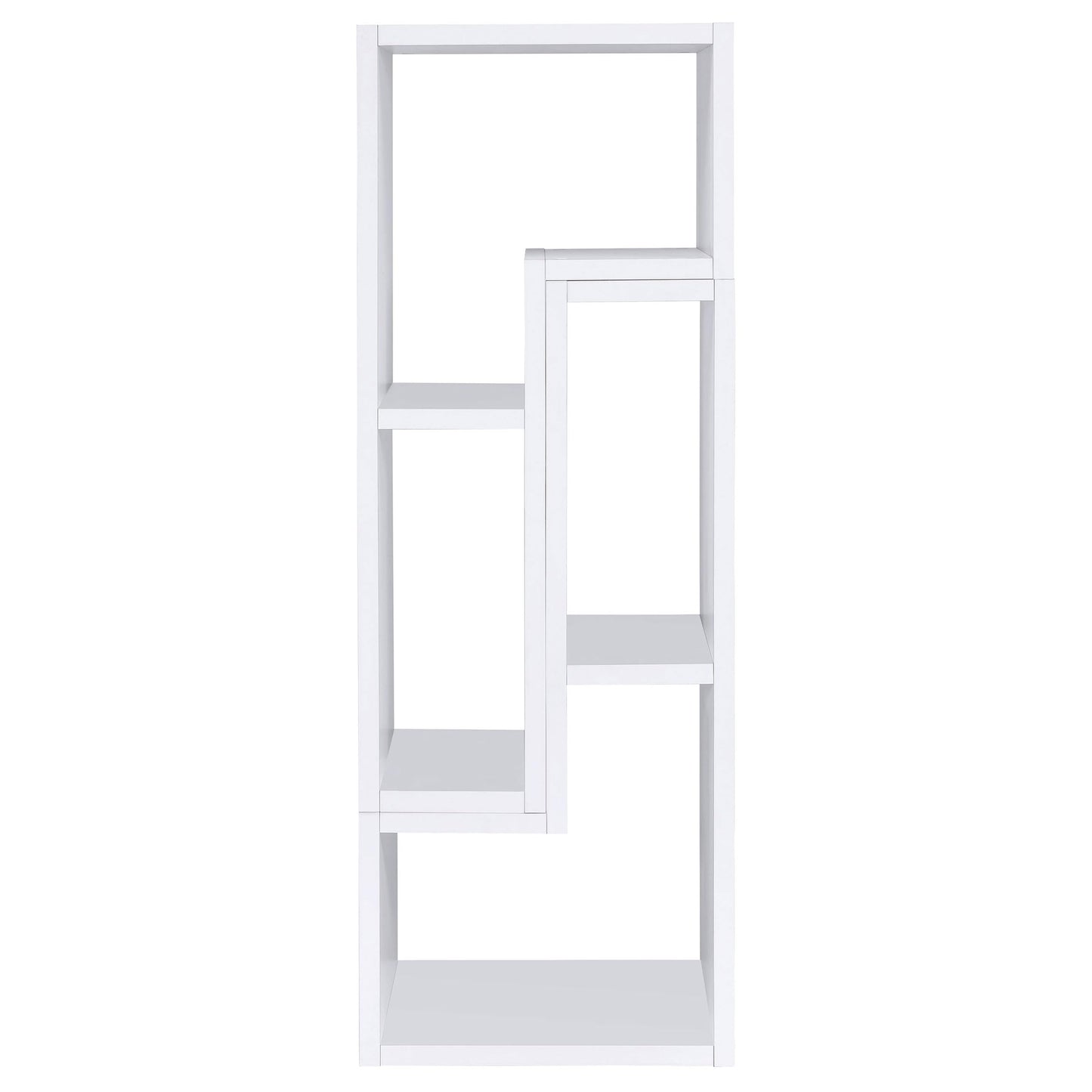Coaster Home Furnishings - Velma - Engineered Wood - Multipurpose 4-Shelf TV Stand Bookshelf with Geometric Design, Cube Shelves, Transitional Style - Living Room and Home Office - White - 800330