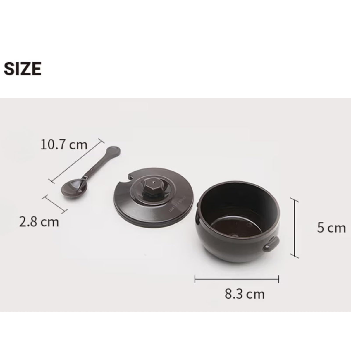Korean Condiment Jar with Lid & Spoon Small 2pack - Korean Design Spice Jar for Gochujang, Salt, Chili Paste - Elegant Black Seasoning Container - Multifunctional Spice for Kitchen - Container Sets