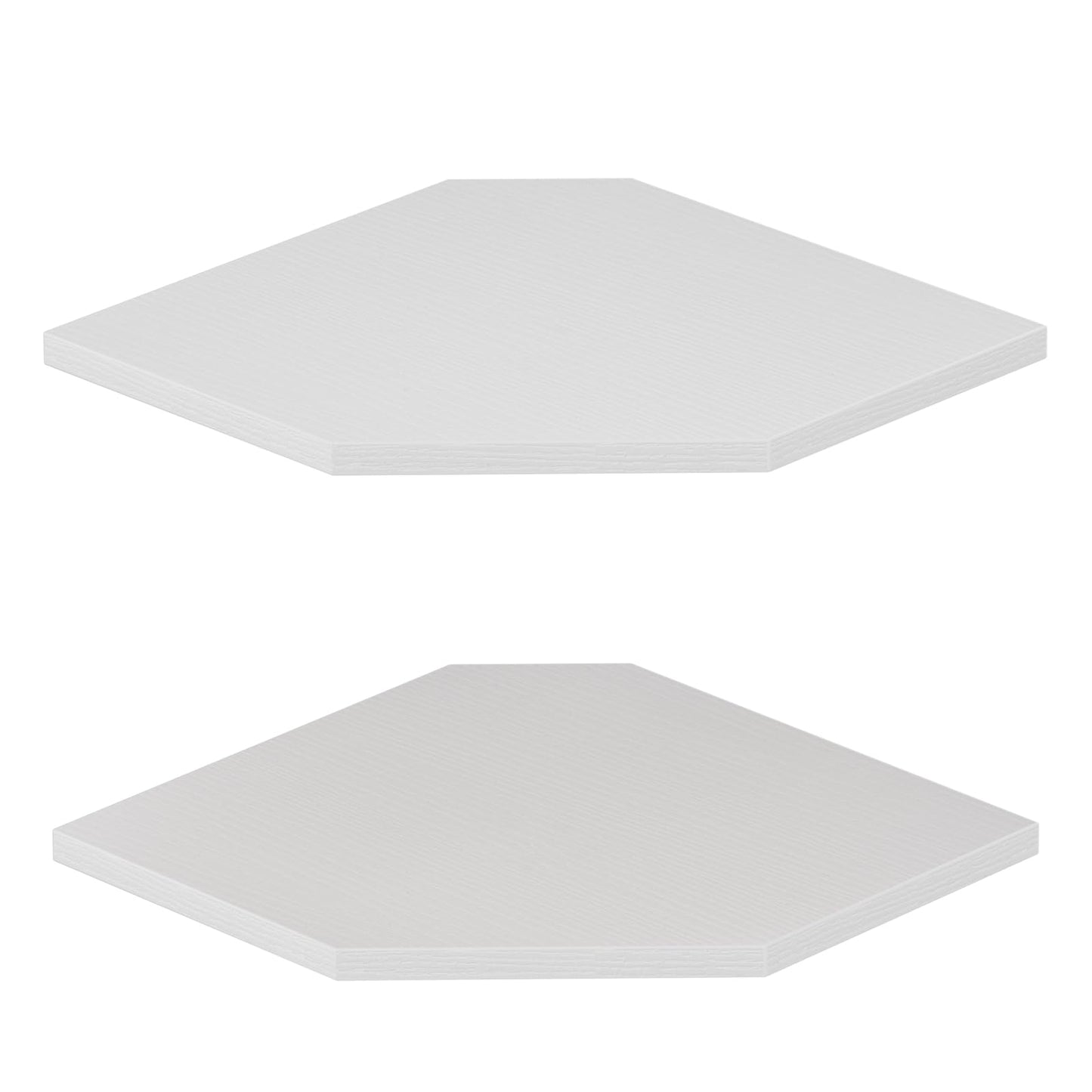 JJL Corner Shelf, 12 Inch Corner Shelf Wall Mounted with Wire Hole, 2 Tier 13.3 Inch Deep Wooden Corner Hanging Shelves for Wall Storage, for Speaker, Cable Box, White
