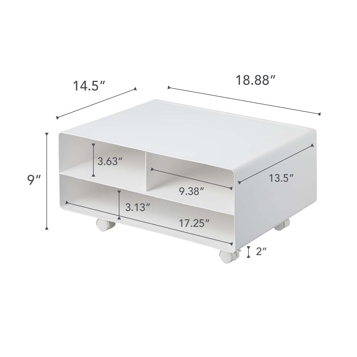 YAMAZAKI Home Desktop Printer Stand - Computer Accessory Office Organizer Steel One Size White