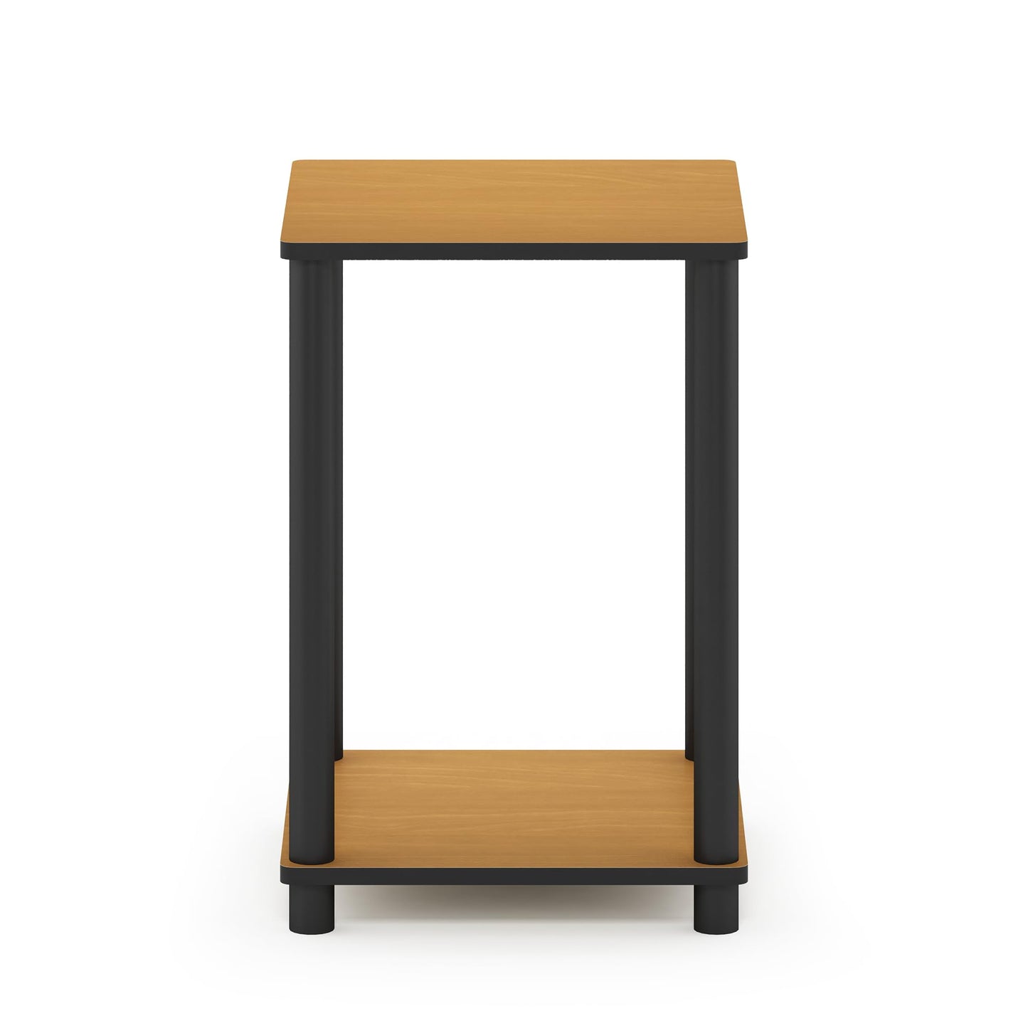 Furinno Turn-N-Tube End Table, 1-Pack, Light Cherry/Black