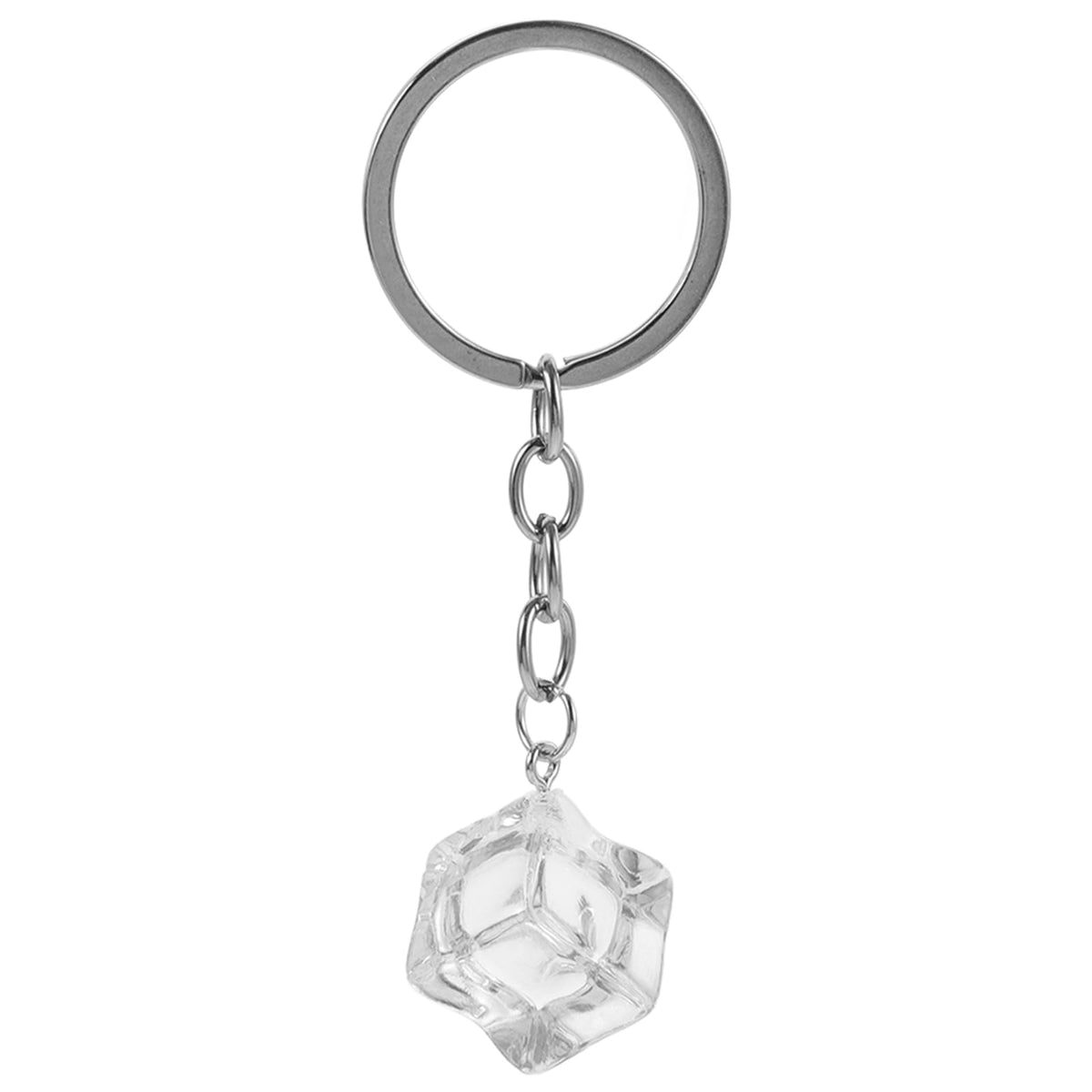 Holibanna Ice Cube Key Chain Resin Irregular Square Ice Pendant Clear Crystal Cubes Key Ring Car Bag Keychain Accessories