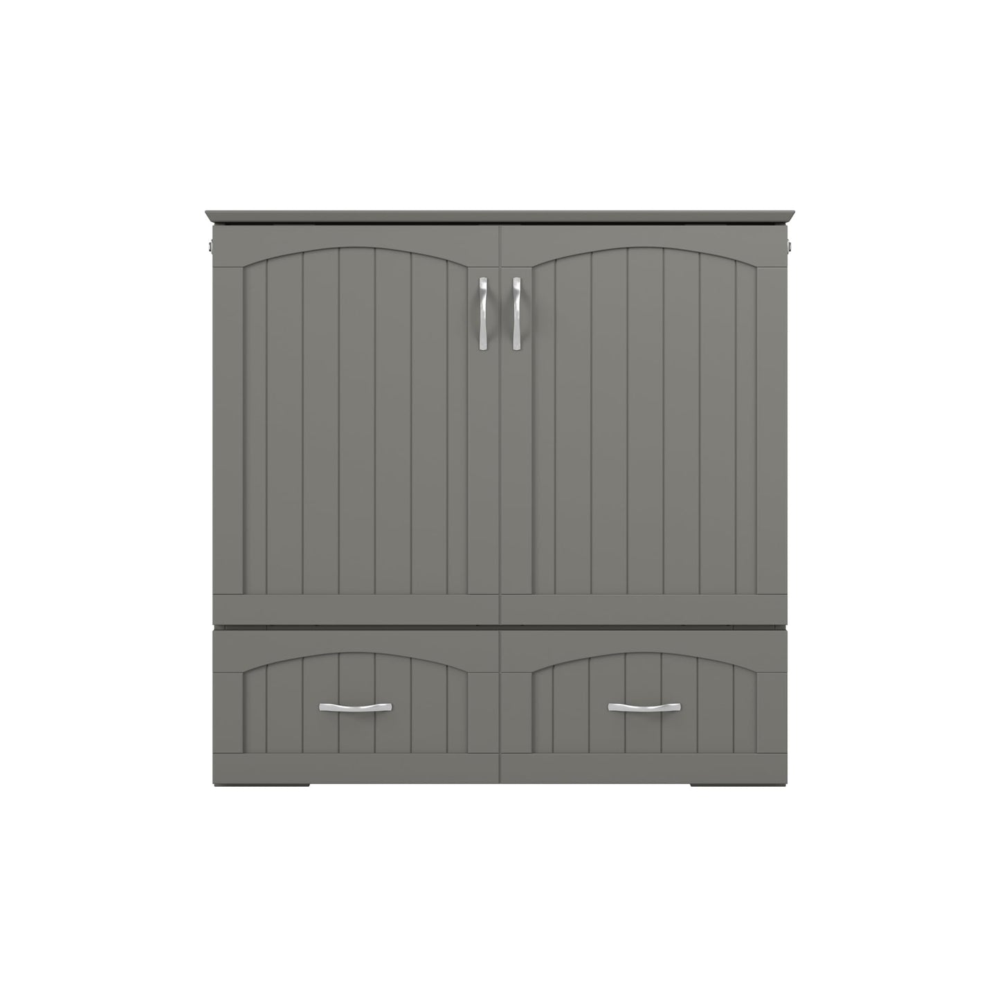 AFI, Southampton Murphy Bed Chest Twin XL with 6" Mattress, Storage Drawer & Built-in USB Charger, Grey