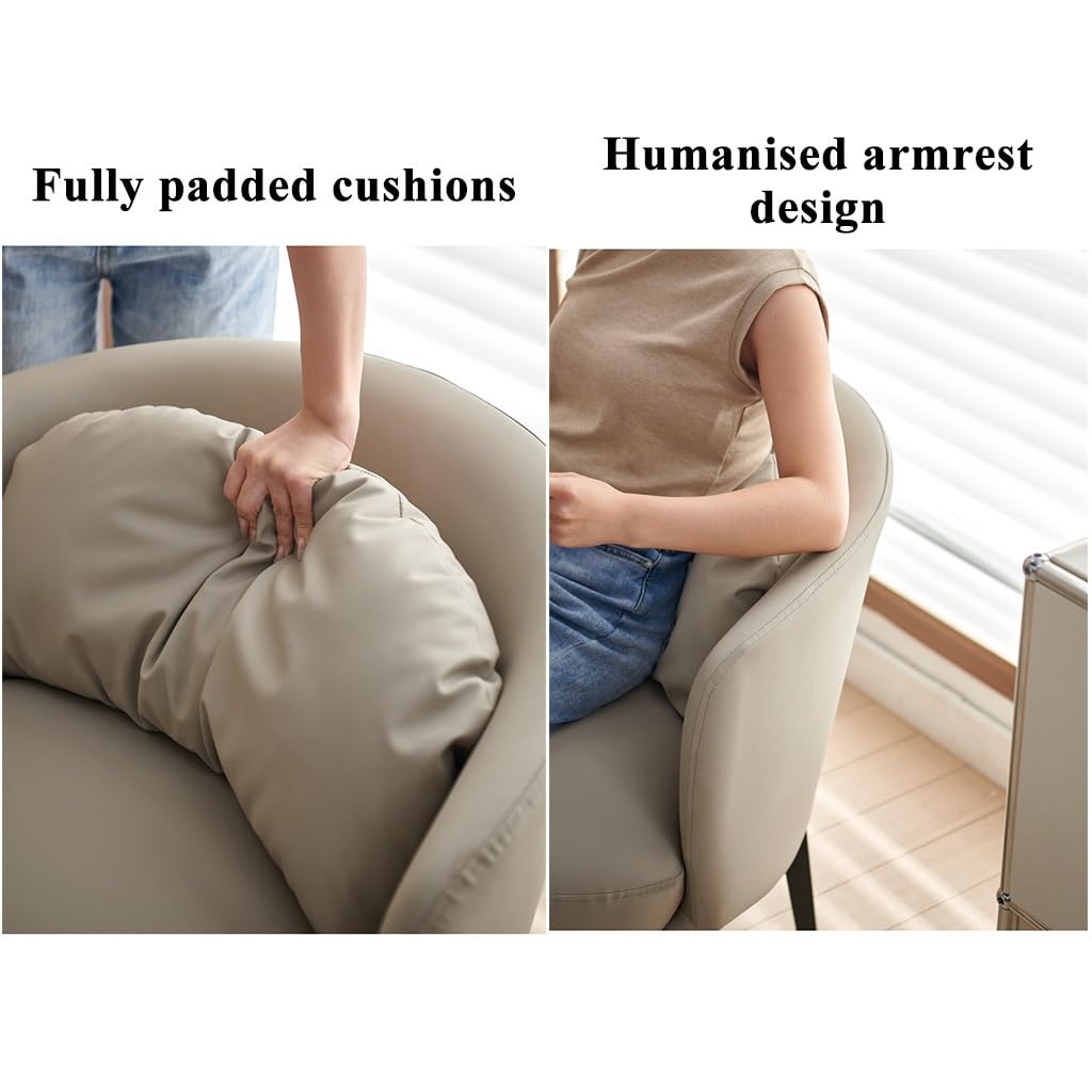 LEIYTFE Nordic Padded Cushion Accent Chair for Living Room,Mid Century Armchair with Arc Back,Lounge Reading Chairs Soft Pillow,Single Sofa Chair for Balcony(Green)