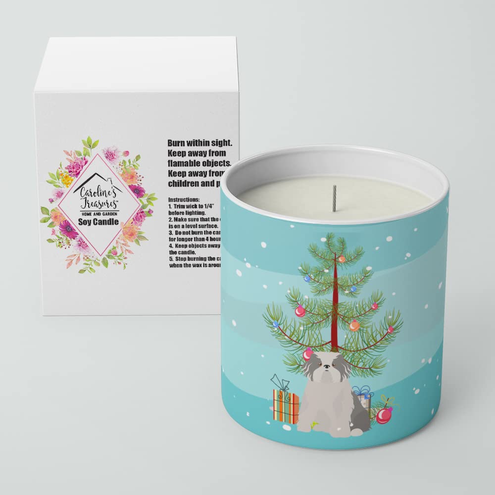 Caroline's Treasures CK3504CDL Odis Odessa Domestic Ideal Dog Christmas Tree 10 oz Decorative Soy Candle Nature Soy Wax Essential Oil Home Decor Ideal for Bedroom Kitchen Bath Office Gift, 10 oz