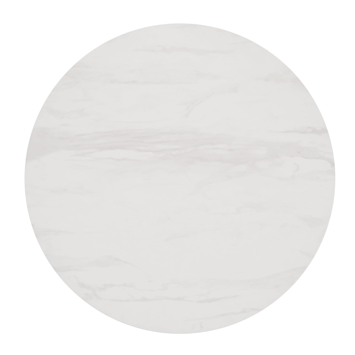 Flash Furniture Acadia 24" Round White Faux Marble Tabletop, TopGuard HPL Seamless Edge, Scratch & Stain Resistant, All-Weather Durability, Commercial Grade