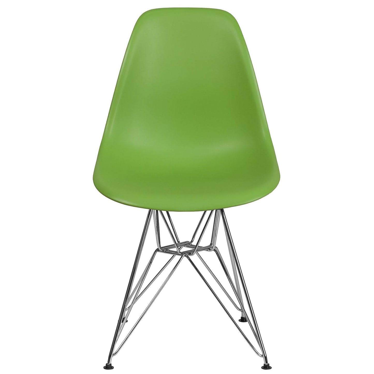 Flash Furniture Elon Series Moss Gray Plastic Chair with Chrome Base