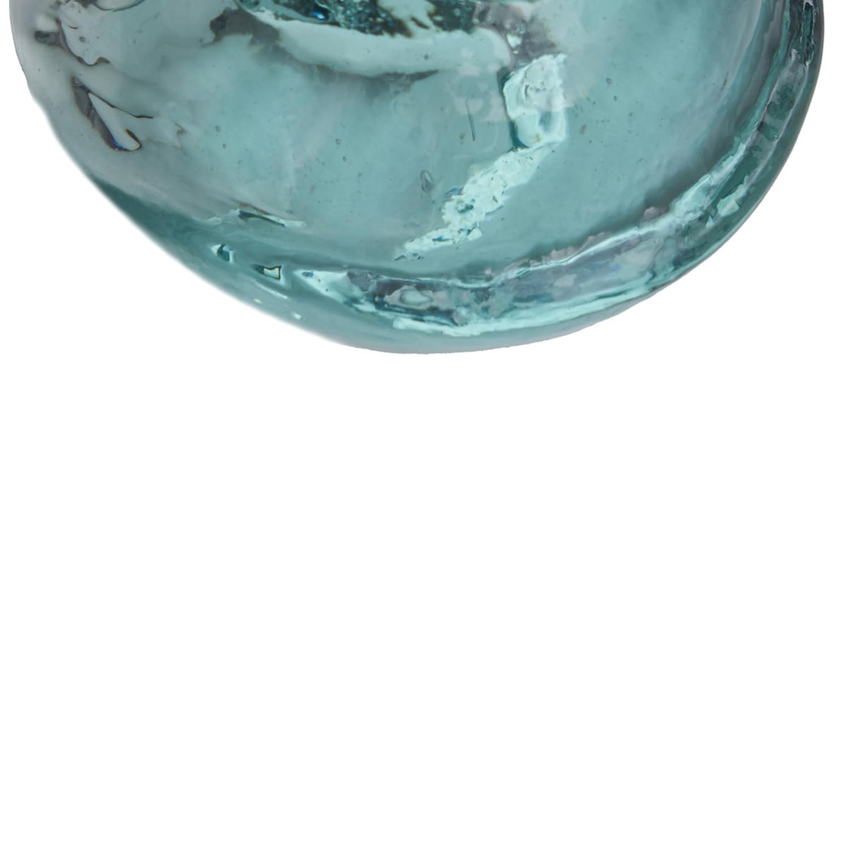 Beachcombers Glass Shell Round Art, 3-Inches Length, Home Decor Accessories, Teal, B26613