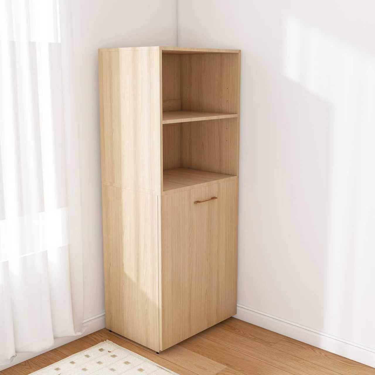 Stretchable Desk, Office Desk with Storage Shelves and Mobile Wheels, Foldable Desk Suitable for Small Apartments and Offices, White (Natural Wood)