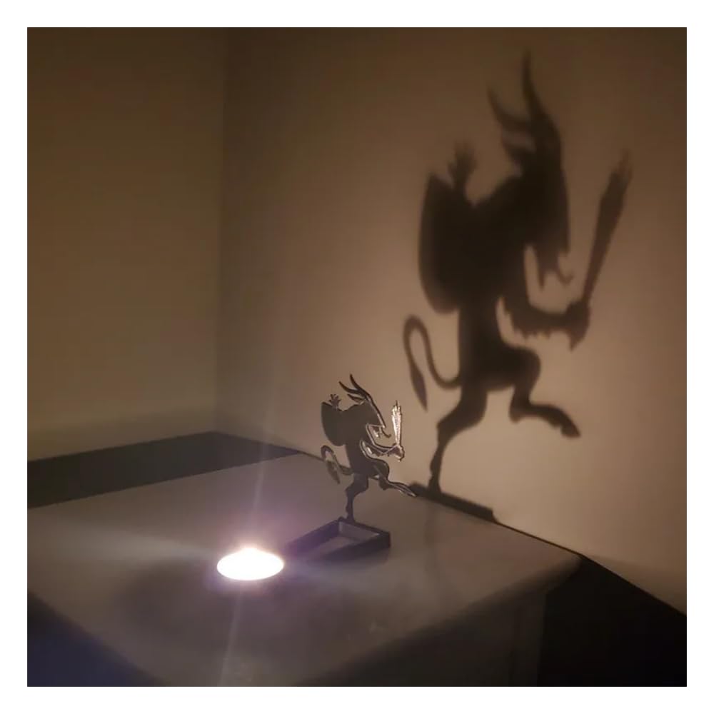 vrsquer Halloween Funny Shadow Stand Candle Holder Table Décor Candle Jars with Witch Skeleton Bat Monster Wolf Cat Pumpkin Table Centerpieces 1pc (color6)