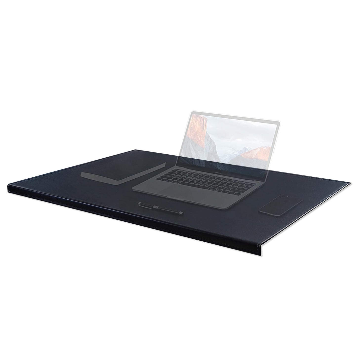 AKOZLIN 27.55”x 15.8" Soft PU Leather Surface Office Desk Mouse Mat Anti-Push Pad with Full Grip Fixation Lip Table Blotter Edge-Locked Protector