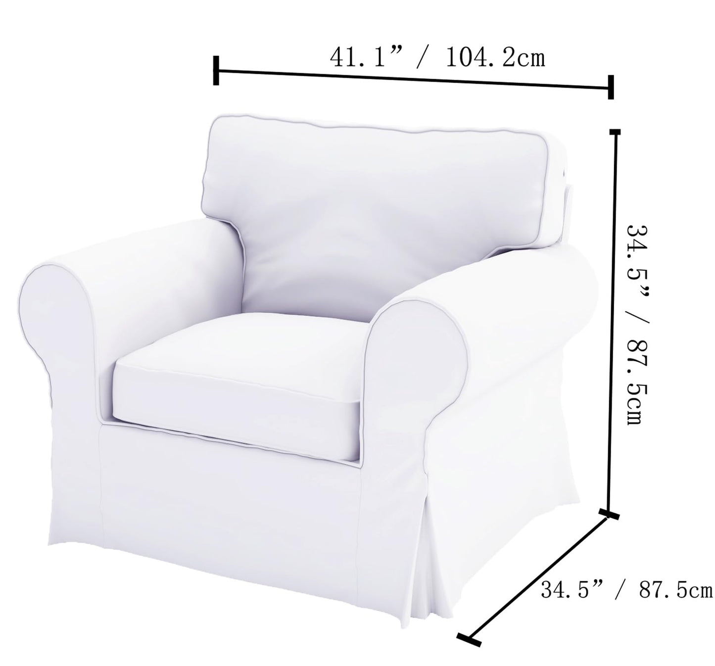 Velvet Pets Friendly Sofa Covers Custom Made Compatible for IKEA Ektorp Armchair Slipcovers (Velvet Blue Ektorp Chair)