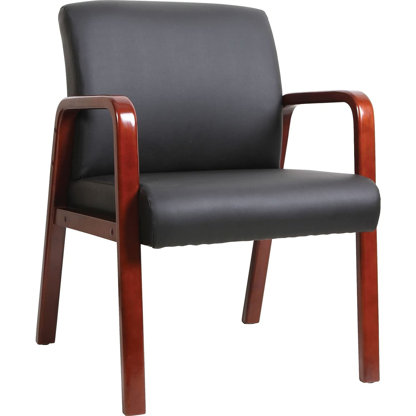 Lorell Guest Chair, Black/Mahogany