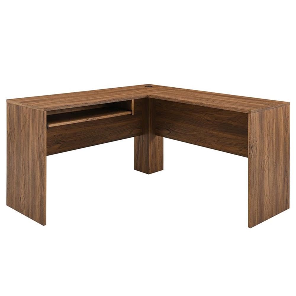 Modway Render Mid-Century Modern Office, Desk and File Cabinet Set, Walnut