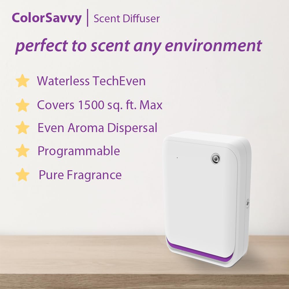 Smart Scent Air Machine for Home, 1500 Sq. Ft Coverage Waterless Oil Diffuser with Cold Air Tech/Bluetooth, Hotel Collection Diffuser for Large Room, Hotel, Spa, Office, Wall-Mount & Desktop