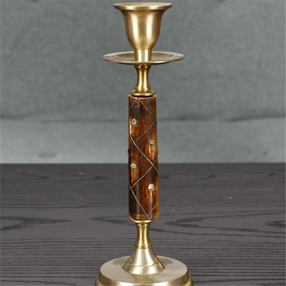 cfycfy987 Candelabra High-Grade Brass Candlestick Retro Handicraft Candlestick Home Restaurant Decoration Shooting Props Ornaments Candle Sticks Holder