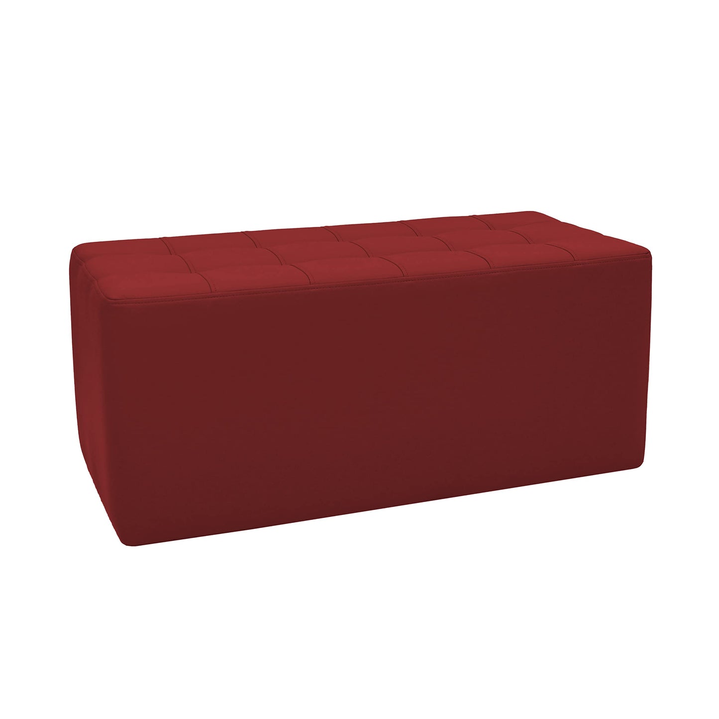 Factory Direct Partners Tufted Rectangle Accent Ottoman Bench Beautifully Upholstered Furniture for Modern Home, Office, Library or Waiting Area Seating, Footstool, Table Use - Crimson, 14046-186
