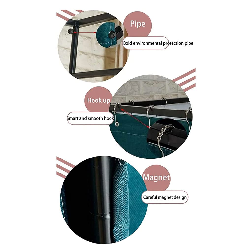 ZTIOMUK Square Fitting Room, Portable Dressing Room Frame with Curtain and Hook, Changing Room for Clothing Store, Boutiques, Office