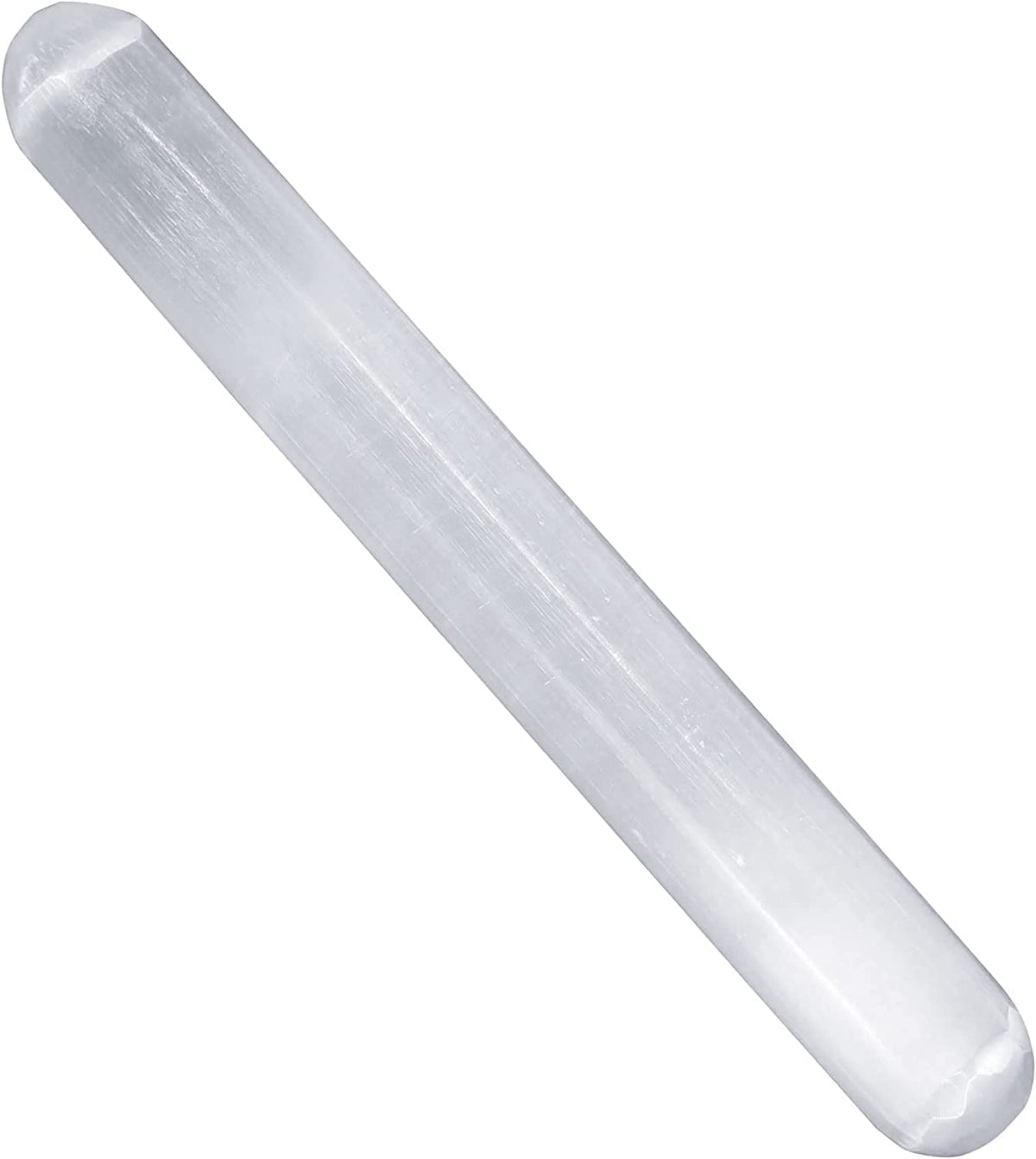 NORTHLANDZ Selenite Crystal Massage Wand 6 Inches, Moroccan White Healing High Efficient Energy Crystals for Anxiety Relief, Yoga, and Meditation, Ideal for Gift and Home Decor