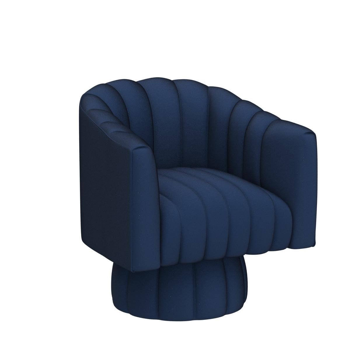 Dewhut Swivel Accent Chair, 360° Swivel Barrel Chair with Armrest, Velvet Upholstered Single Sofa Reading Chair for Living Room,Bedroom,Waiting Room(Navy)