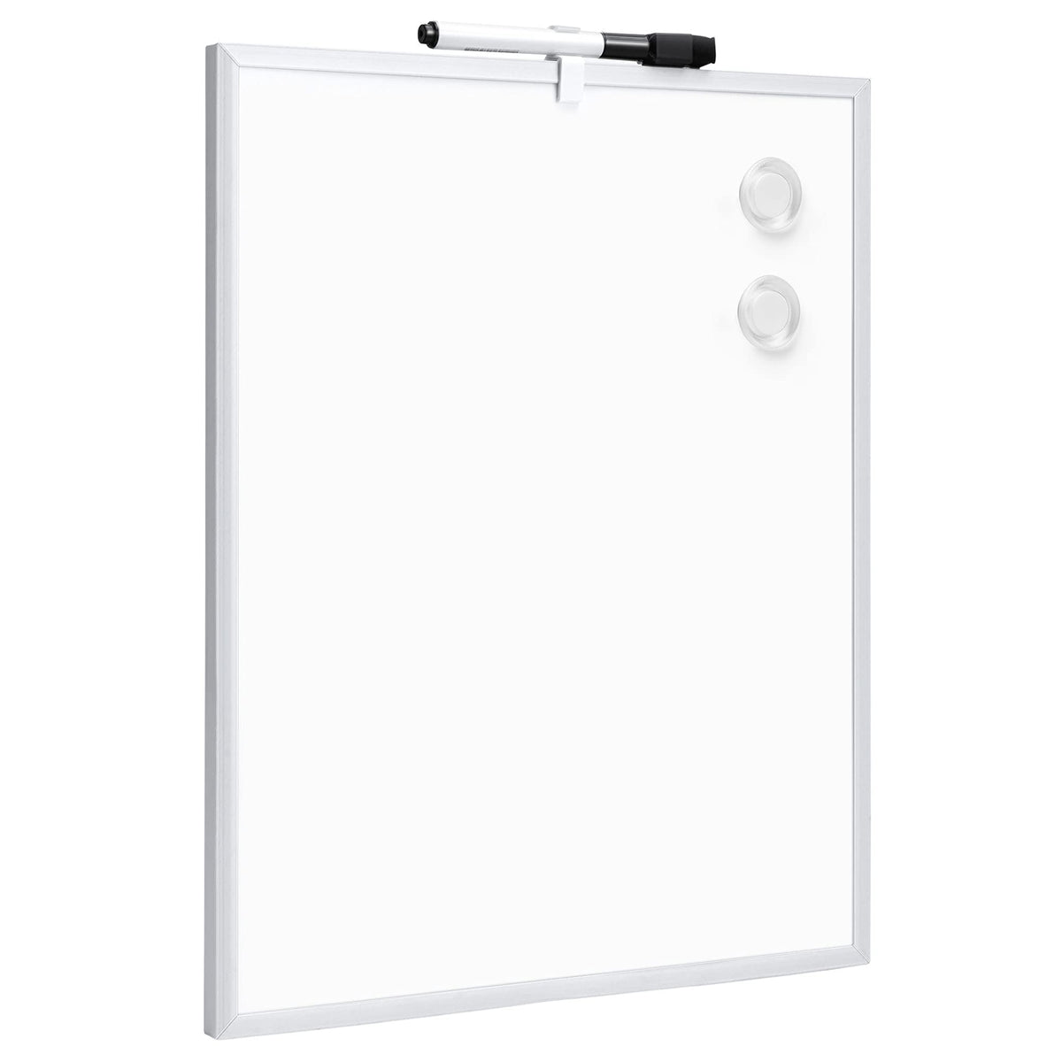 Amazon Basics Small Dry Erase Whiteboard, Magnetic Bulletin Board, with Marker and Magnets, 11"W x 14"H, Aluminum Frame
