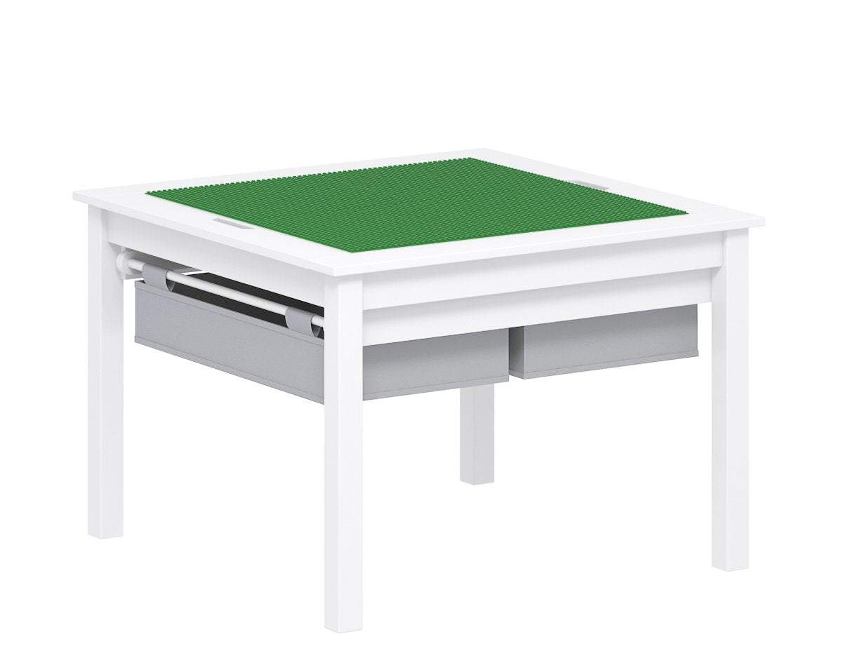 UTEX 2 in 1 Kids Construction Play Table with Storage (White)