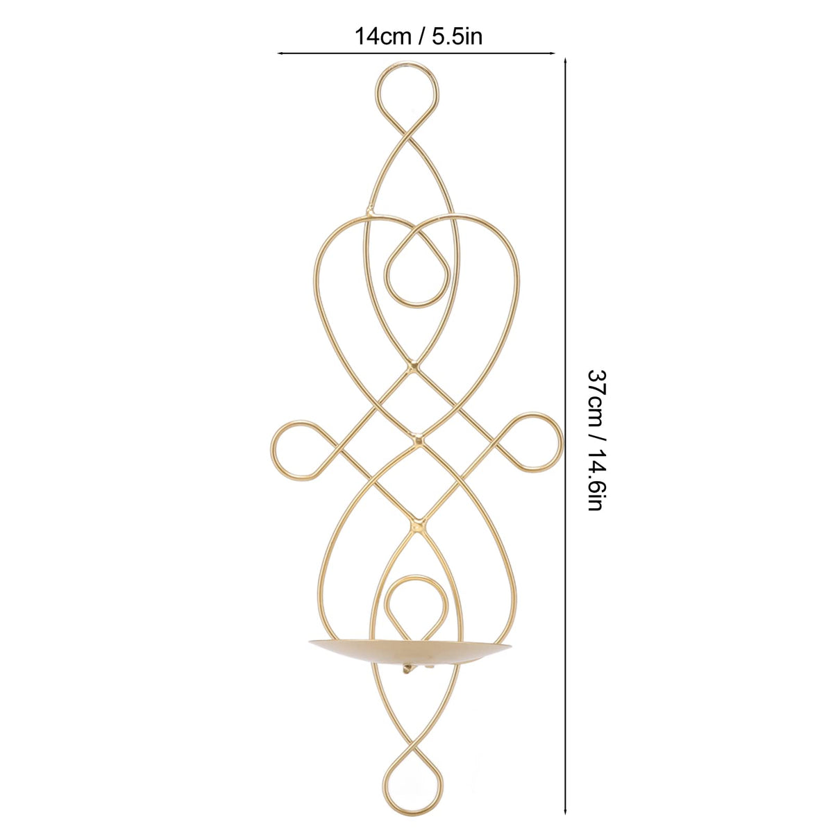 Wall Sconces Candle Holder, Set of 2 Iron Hanging Candle Sconce Holder Foldable Wall Candle Holder for Bedroom Dining Room (Gold)