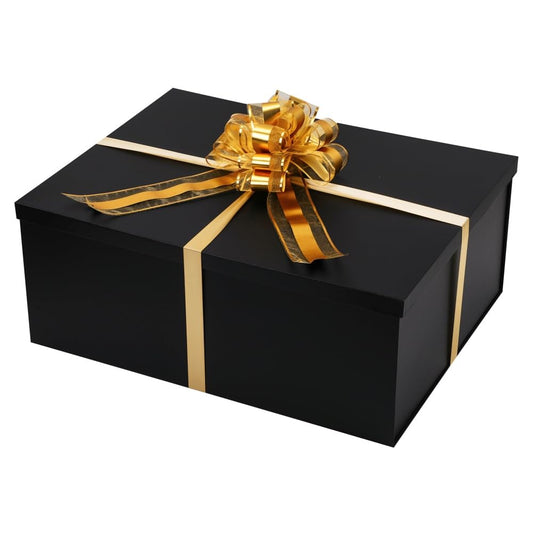 UoeRing Black Extra Large Gift Box 1Pcs 22x17x9 inch,luxury Gift Box with Lid for Presents Birthday Christmas Valentine's Day (Contain Pull Bows,Card,Envelope,Filler)