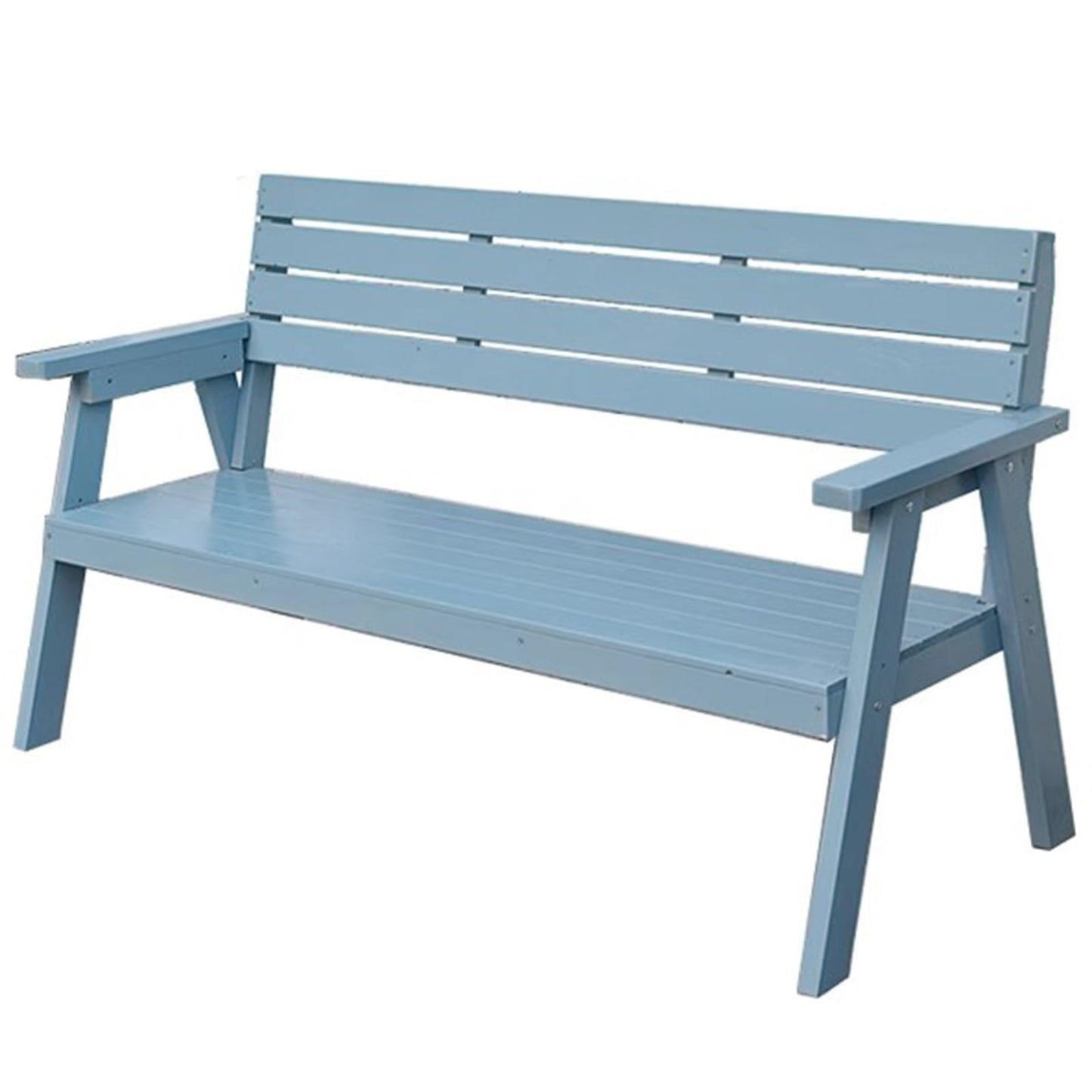 Outdoor Benches, Weatherproof Metal Park Bench.Porch Benches Outdoor 2-Person Wooden Outdoor Bench with Backrest and Armrests, Garden Bench Seat for Patio, Balcony, Lawn, Porch, Yard and Ind