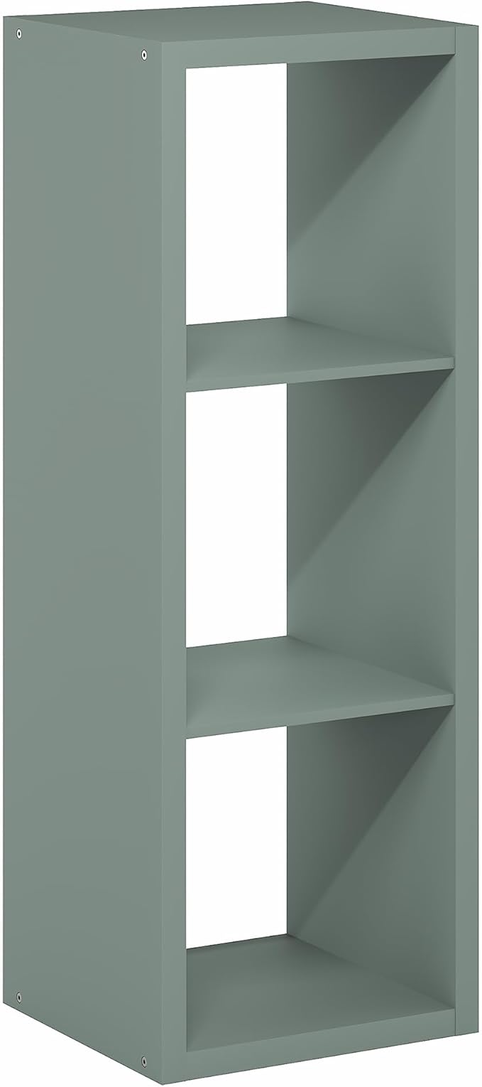Furinno Cubicle Book Shelf, 3-Cube Bookshelf, Extra Thick Frame Horizontally &