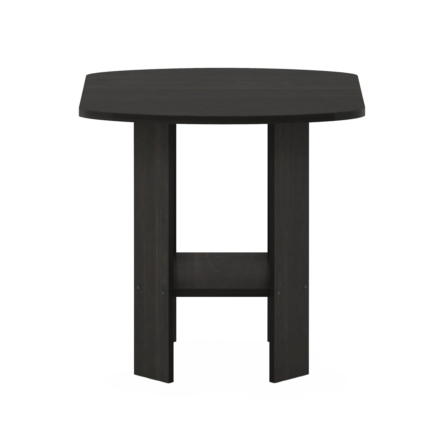 Furinno SIMPLE DESIGN Side Table, 2-Tier Modern End Table with Soft Edges, Open Shelves Night Stand, Bedside Table, for Living Room, Bedroom, Espresso