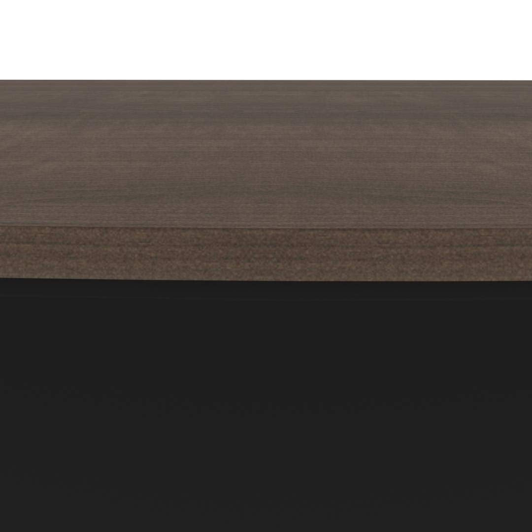 Bestar Connexion Desk Shell, 72W, Antigua & Black, Professional Workstation, Large Desktop Solution, Home Office Table for Workspace