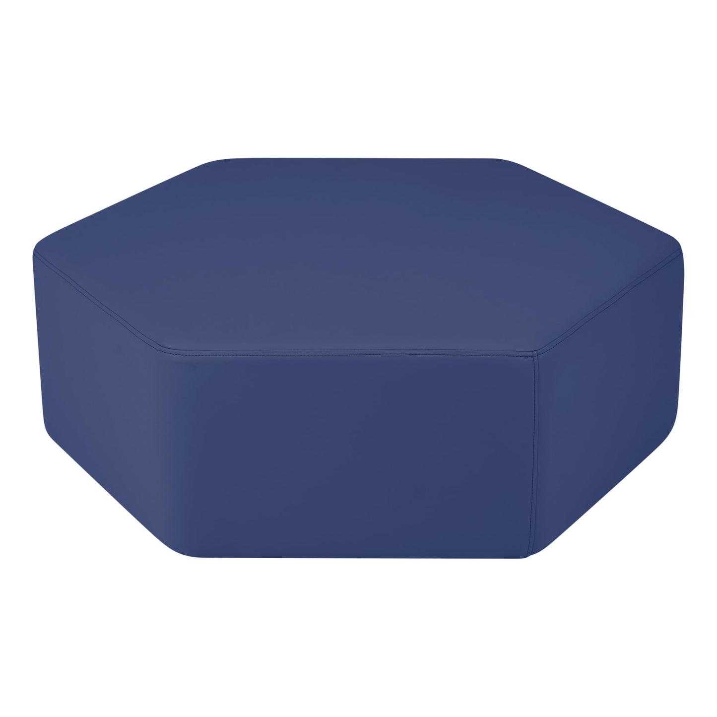 FDP Pro Series Hexagon Accent Ottoman (12" Height) Hand Upholstered Commercial Furniture for Hotel Lobby, Office, Restaurant, Home and More Collaborative and Configurable Seating - Navy