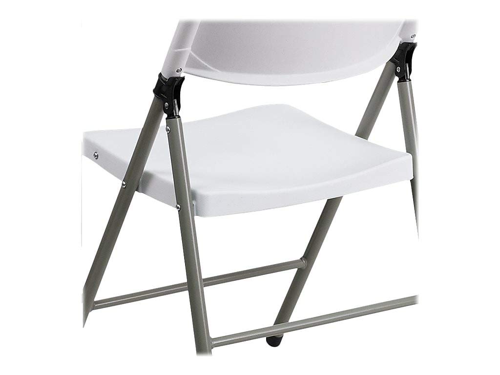 Flash Furniture Hercules Series Plastic Folding Event Chairs with Textured Seats, Lightweight Plastic Folding Chairs, Set of 6, White