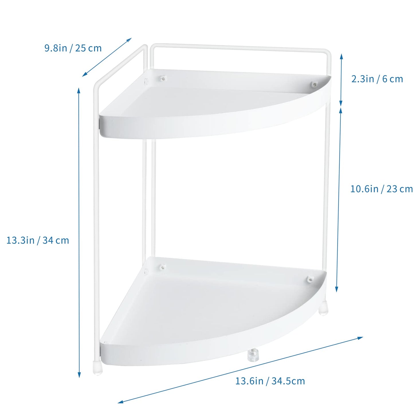 Lvssci 2 Tier Corner Shelf Rack Kitchen Counter Cabinet Bathroom Organizer Makeup Cosmetic countertop Organization and Storage Under Sink Organizers Perfume Trays for Dresser White