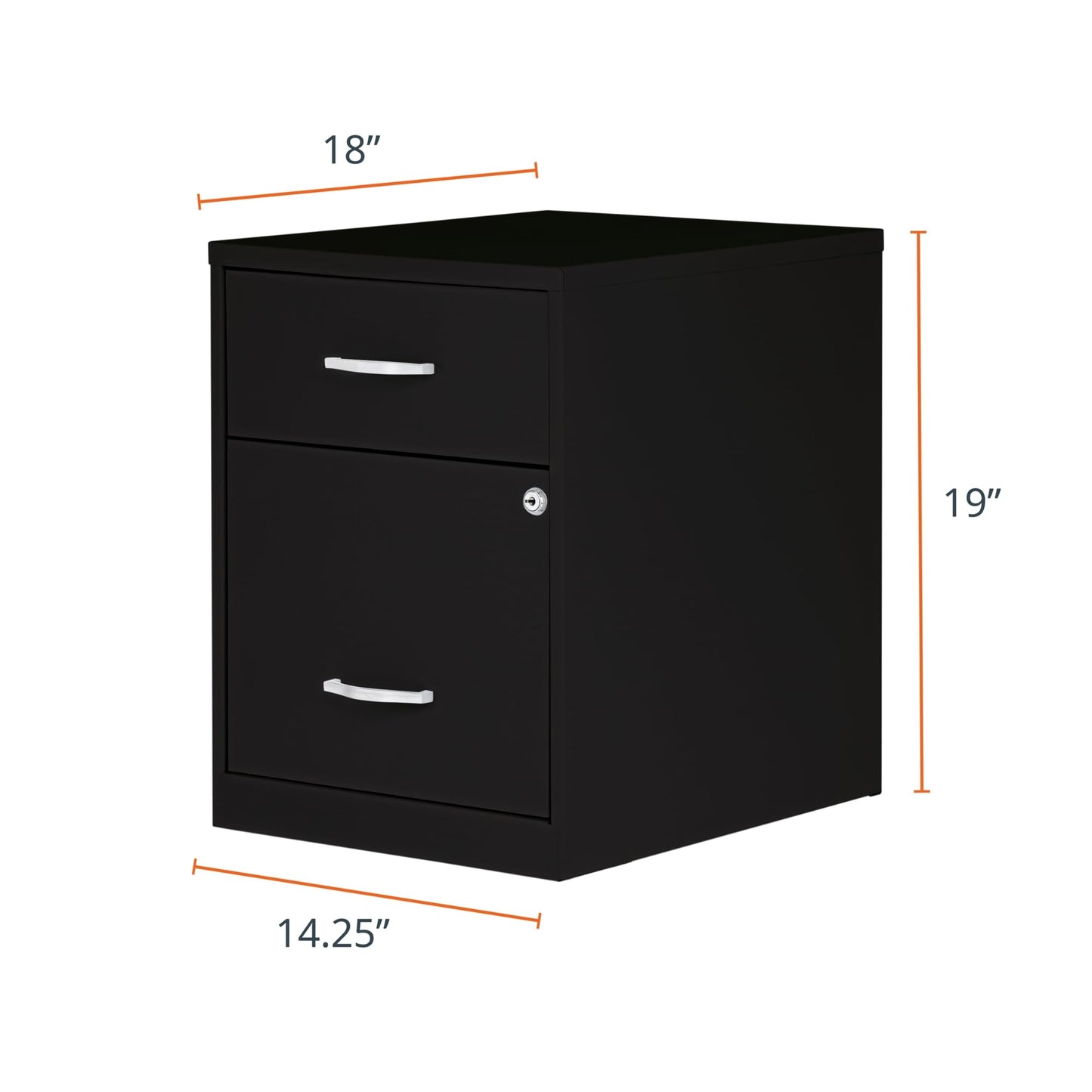 NuSparc 2 Drawer Locking Filing Cabinet | Pre-Assembled Steel Construction | Low-Profile Design is Perfect for Home and Small Office | Letter-Size | Assembled in USA