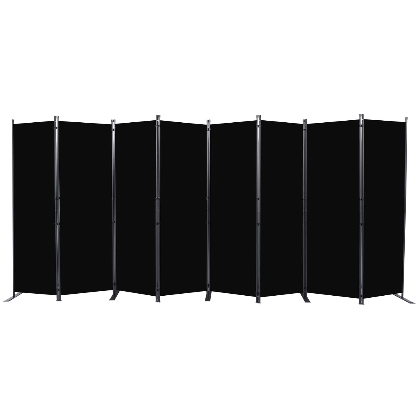 CHOSENM Room Divider, 8 Panel Folding Privacy Screens with Wider Support Feet, 6 Ft Portable Room Partition for Room Separator, 176" W X 71" H, Black