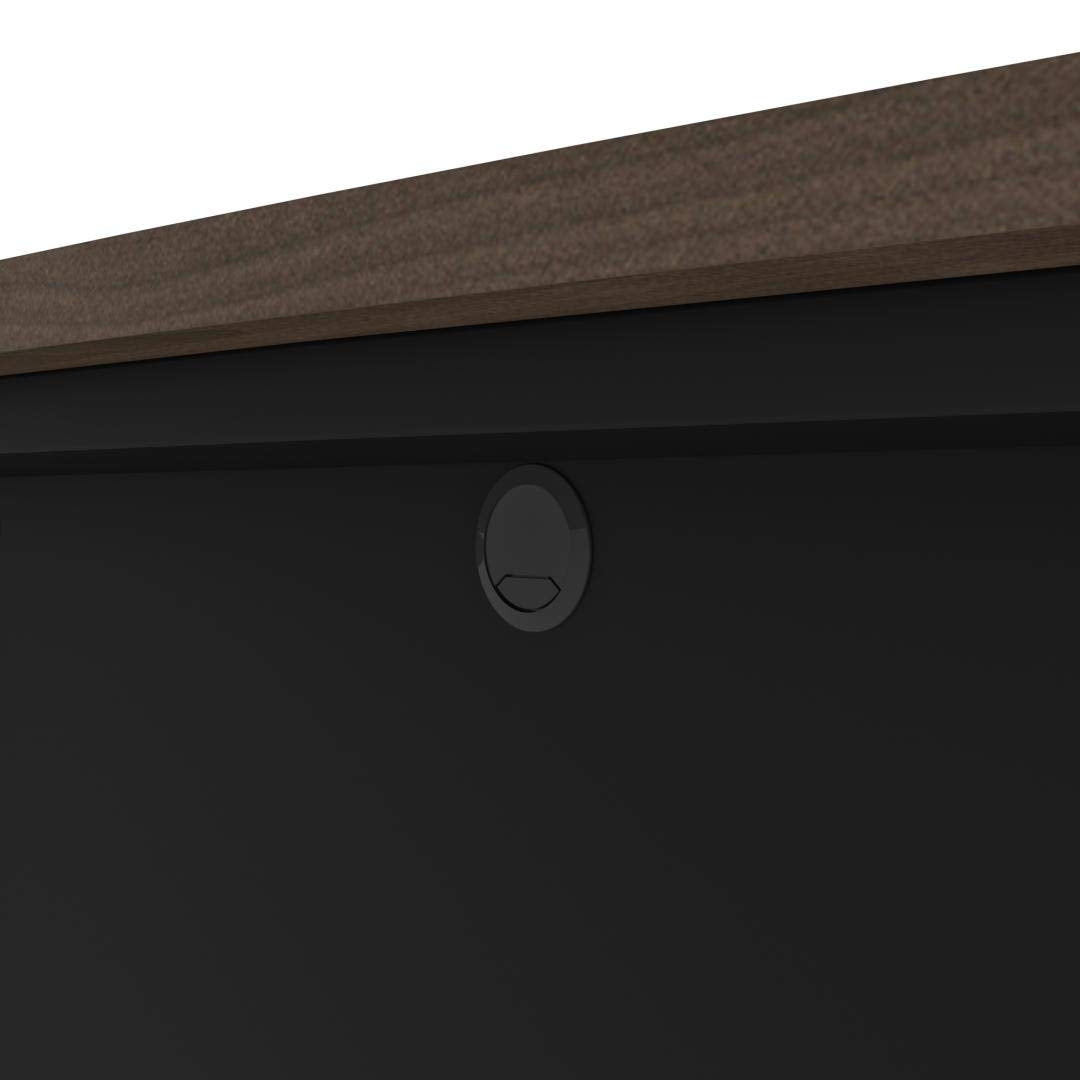 Bestar Connexion Desk Shell, 72W, Antigua & Black, Professional Workstation, Large Desktop Solution, Home Office Table for Workspace