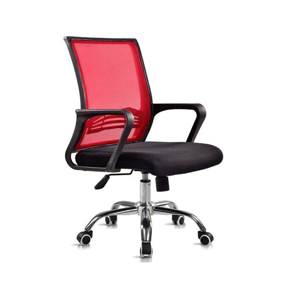 Office Mesh Desk Chair Adjustable Armrests Back Support Ergonomic Swivel Rotate Home Visitor Chair (Color : Red)