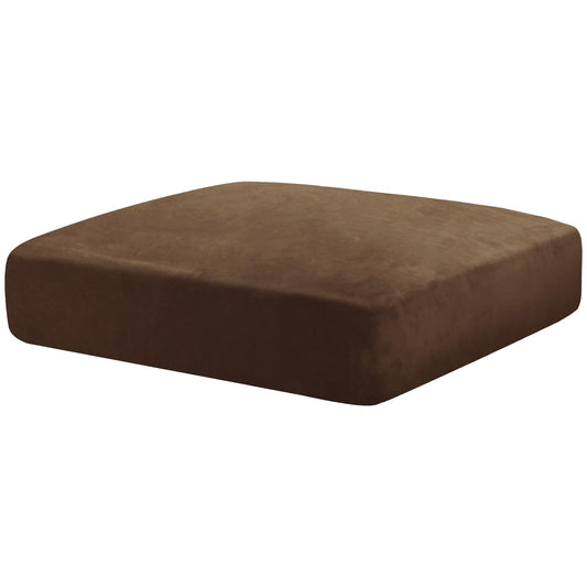 MAXIJIN Velvet Stretch Cushion Cover Fitted Couch Cushion Slipcovers 1 Pack Arm Chair Seat Cushion Cover for Individual Cushion Sofa Chair with Elastic Bottom (Chair Cushion, Dark Coffee)