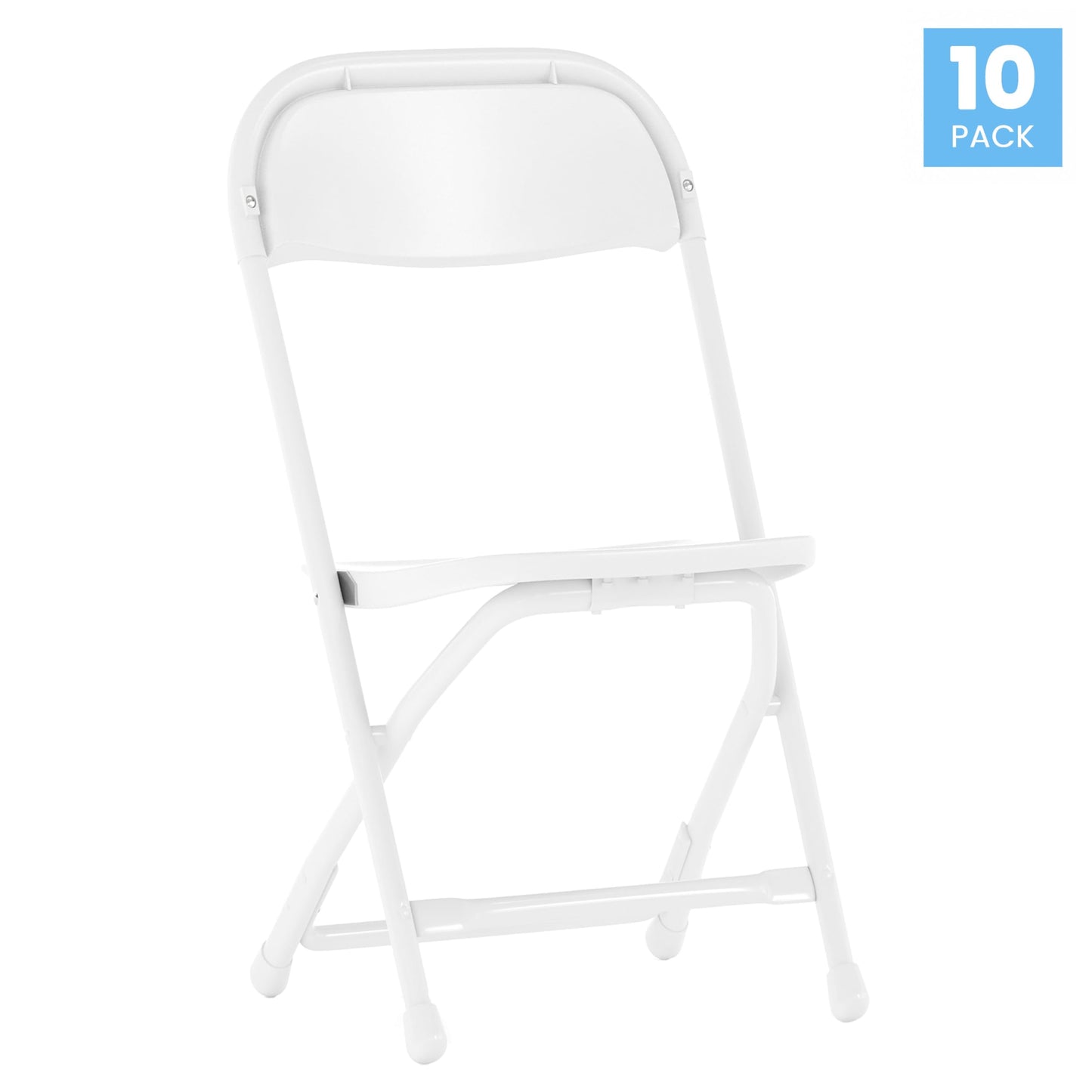 Flash Furniture Timmy Kids Plastic Folding Chairs for Pre-K through Kindergarten, Children's Folding Chairs for Daycare and Events, Set of 10, White