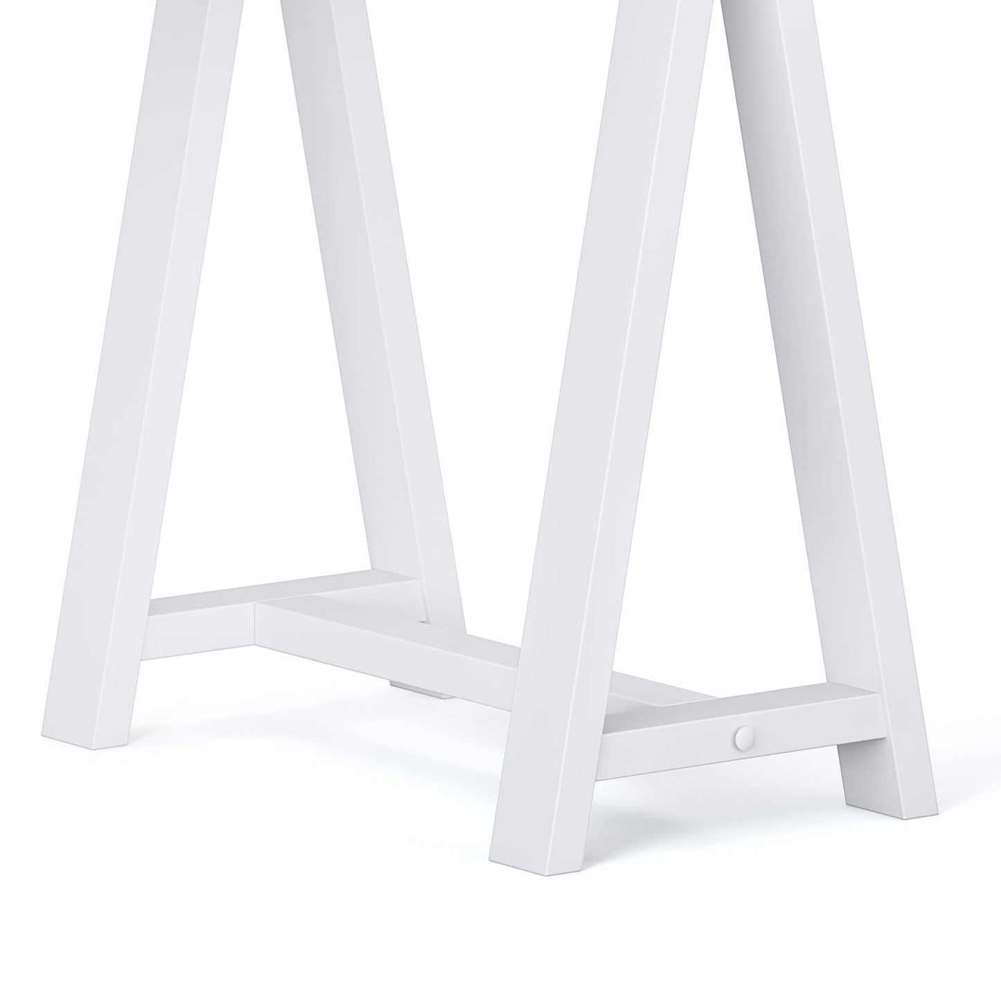 SIMPLIHOME Sawhorse Desk - 60 Inch Wide Solid Wood Writing Desk in White, Modern Industrial Home Office Computer Table for Workspace or Study with Sturdy Sawhorse Base and Integrated Keyboard Tray
