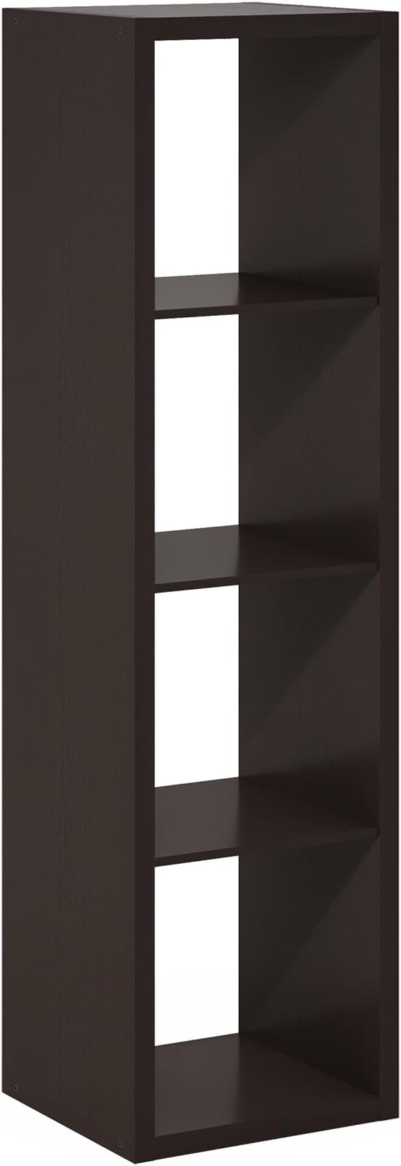 Furinno CUBICLE Book Shelf, Vertical 4-Cube Bookshelf, Extra Thick Horizontally