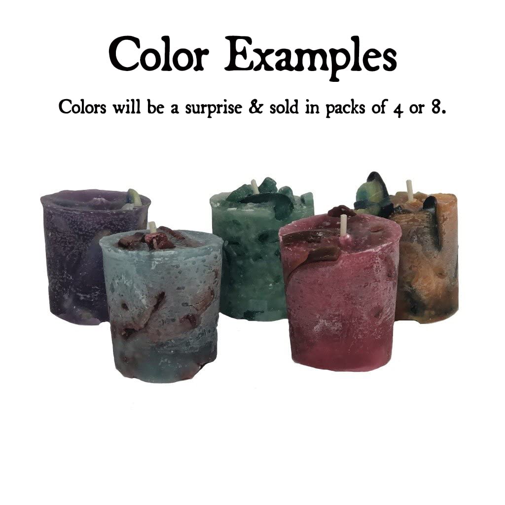 Candlestock Handmade Colorful Recycled Wax Unscented Votive Candles- 4 or 8 Pack (8 Count)