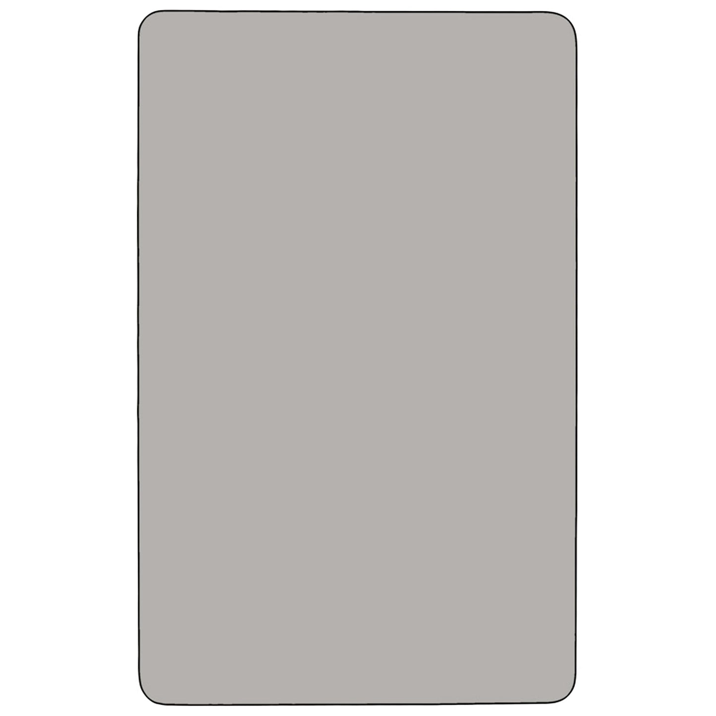 Flash Furniture Wren 30"W x 48"L Rectangular Grey HP Laminate Activity Table - Standard Height Adjustable Legs